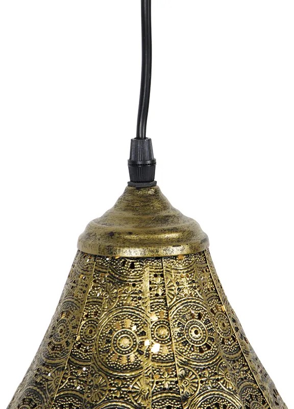 Candeeiro de suspensão oriental dourado - Billa Dia Oriental