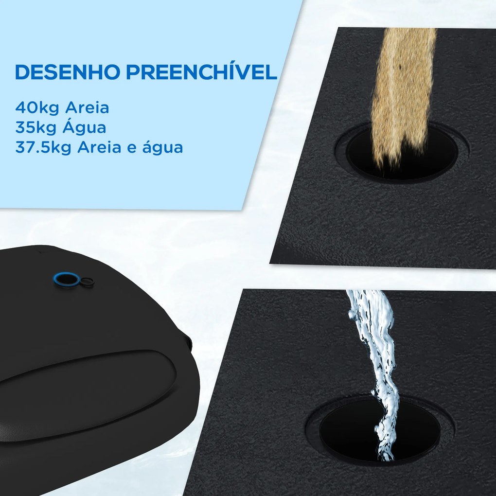 Cesto de Basquetebol com Altura Ajustável 216-277 cm Aro de Basquetebol para Exterior com Rodas e Base Recarregável Preto