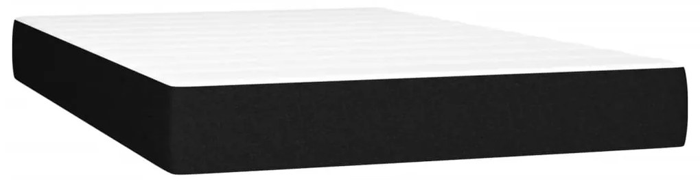 Cama box spring c/ colchão e LED 120x190 cm tecido preto