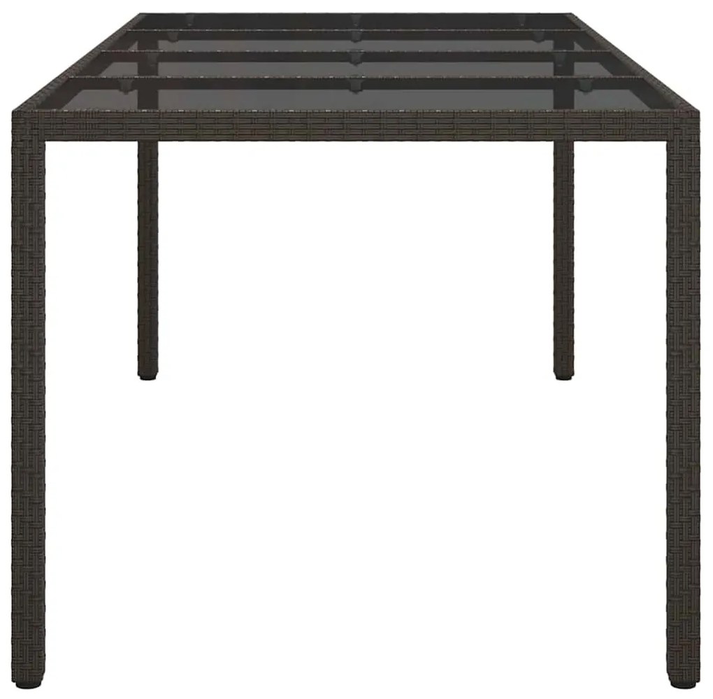 Mesa de Jantar de Jardim Castanho 190x90x75 cm Vime PVC