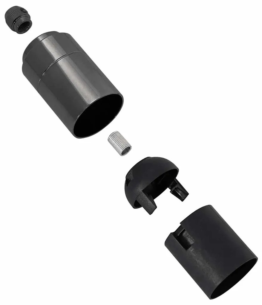 Casquilhos de lâmpadas 2 pcs Preto brilhante E27