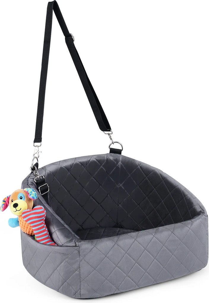 Transportadora de cães no Carro, 50 x 46 x 30 cm, Convertível em Cama, Cinzento