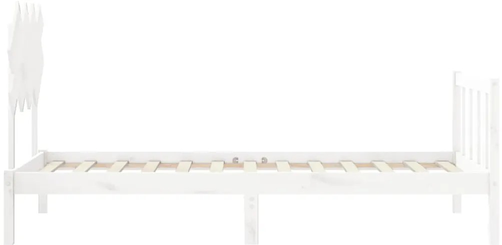 Cama sem colchão 90x200 cm madeira de pinho maciça branco