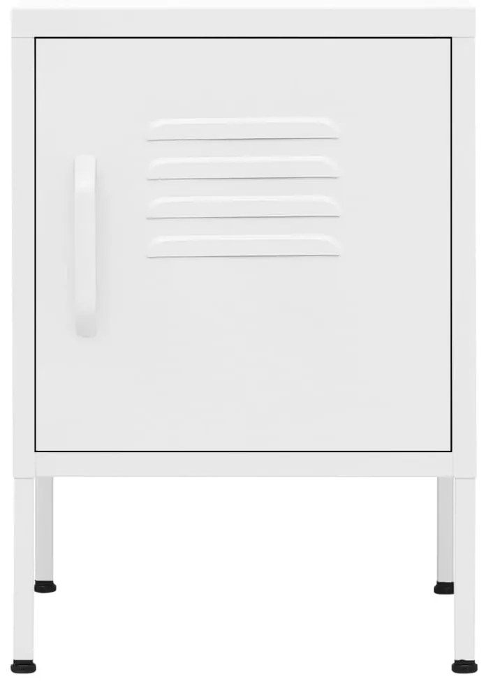 Mesa de cabeceira 35x35x51 cm aço branco