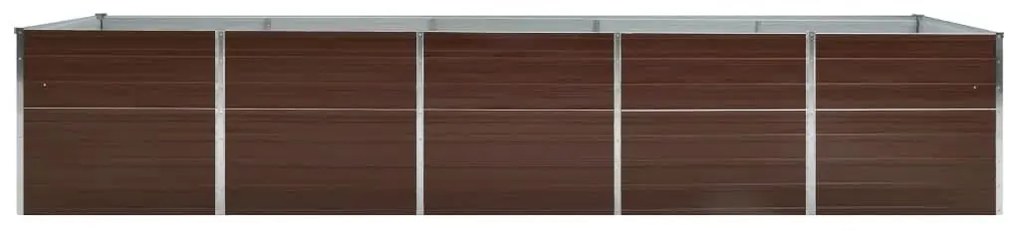 Canteiro elevado jardim aço galvanizado 400x80x45 cm castanho