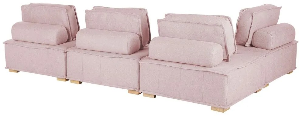 Sofá de canto modular para 4 pessoas em rosa TIBRO Beliani