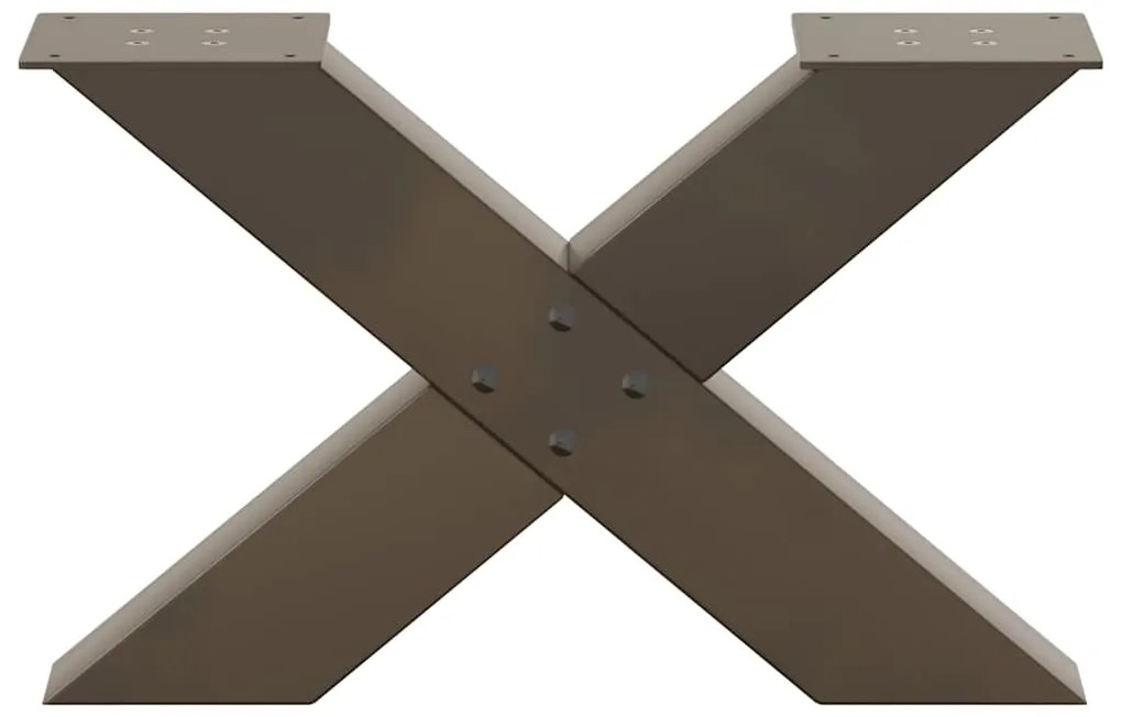 Pés para mesa de centro em formato de X, 2 peças, aço natural, 50x(30-
