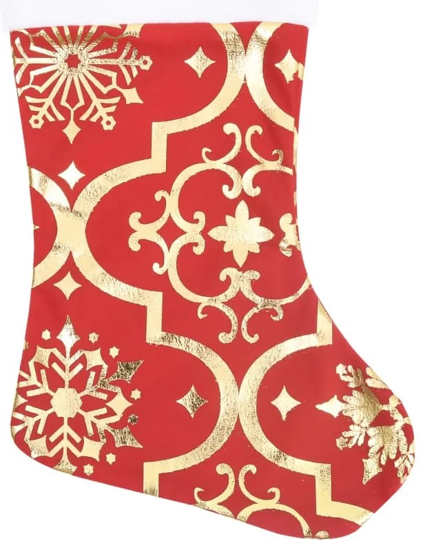 Saia de árvore de Natal luxuosa 150 cm com meia tecido vermelho