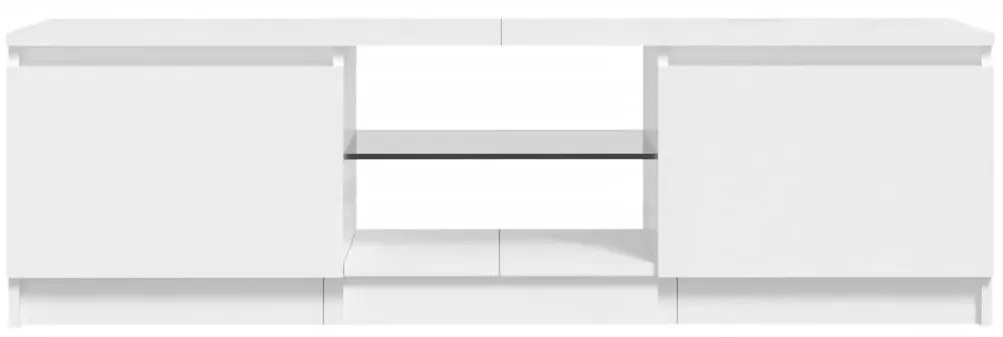 Móvel de TV com luzes LED 120x30x35,5 cm branco brilhante