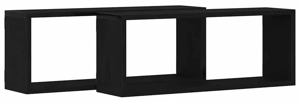 Prateleiras de Parede vidaXL 2 Peças Carvalho Preto 60x15x23 cm Feitas