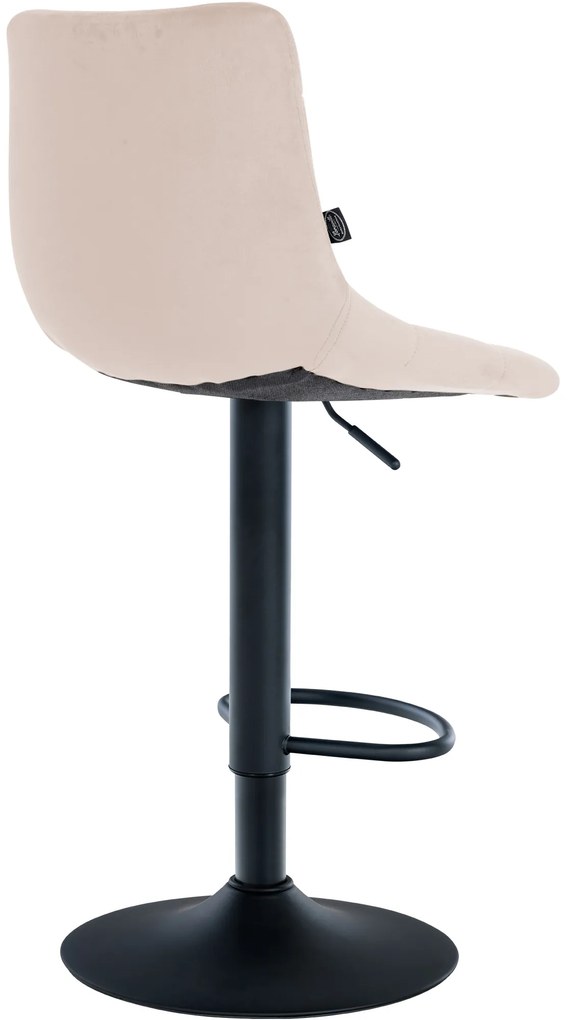Conjunto de 2 bancos de bar Jerry em veludo com estrutura preta 87-108,5 x 43 x 46,5 cm Bege