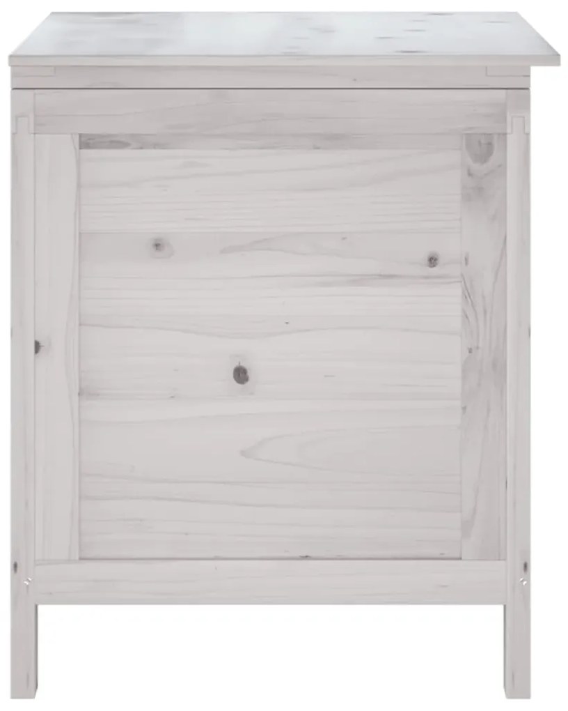 Caixa de arrumação p/ jardim 50x49x56,5 cm abeto maciço branco