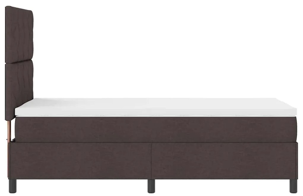 vidaXL Cama Box com colchão Marrom Escuro 100 x 200 cm tecido