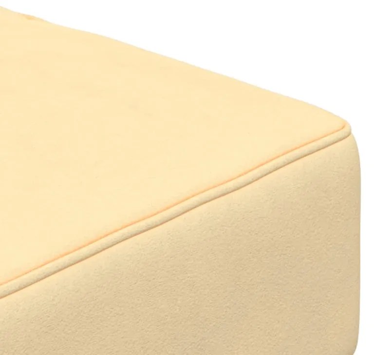 Sofá-cama 2 lugares com duas almofadas veludo cor creme