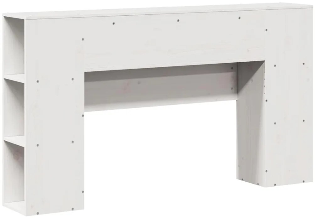Cabeceira com arrumação 150 cm madeira de pinho maciça branco