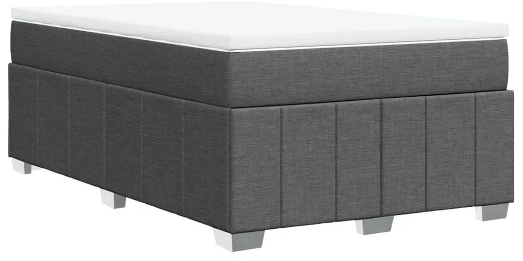 Cama boxspring com colchão 120x190 cm tecido cinzento-escuro