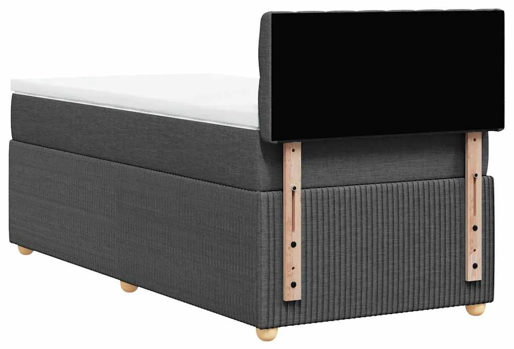 Cama com molas/colchão 100x200 cm tecido cinza-escuro