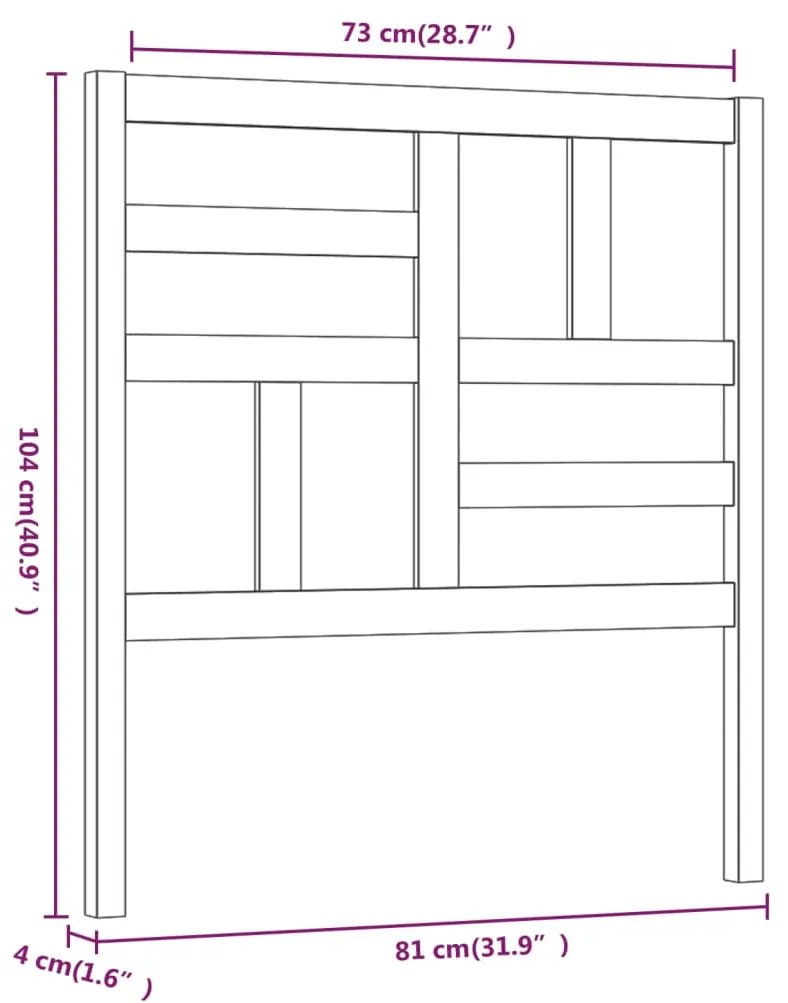 Cabeceira de cama 81x4x104 cm pinho maciço castanho mel