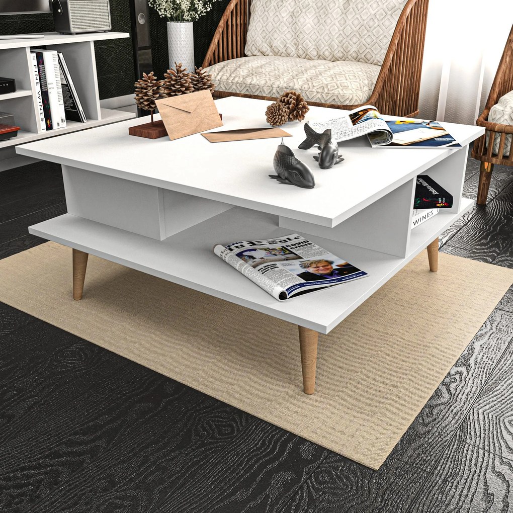 Mesa de Café Akya – Branca – 89cm x 89cm x 44cm