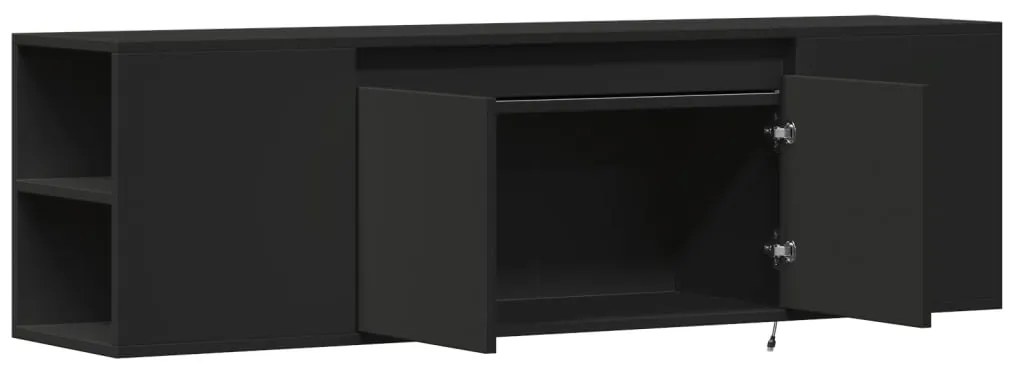 Móvel de parede para TV com luzes LED 135x31x39,5 cm preto