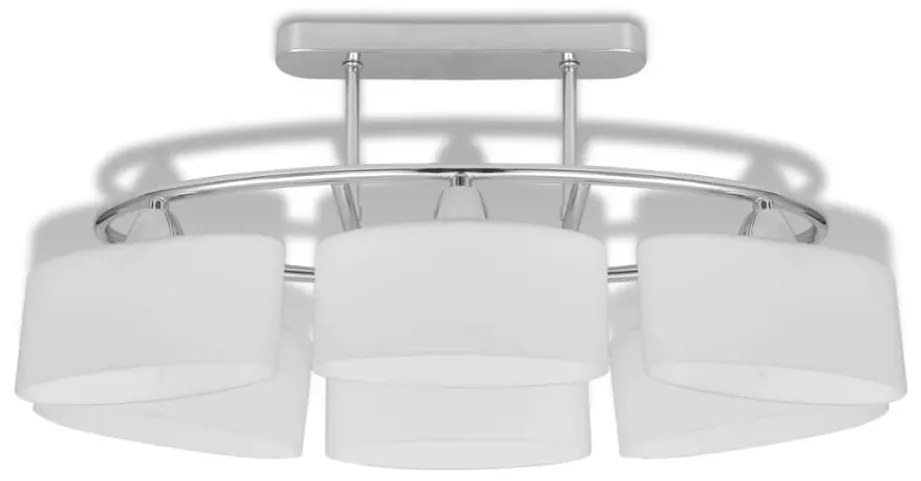 Lâmpada de teto com vidro de sombras em forma oval para 6 E14 Bulbos