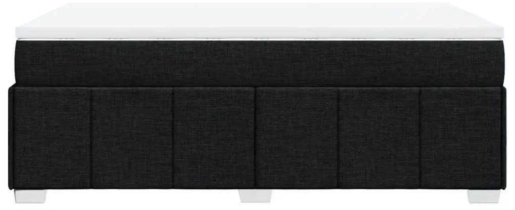 Cama boxspring com colchão 120x190 cm tecido preto