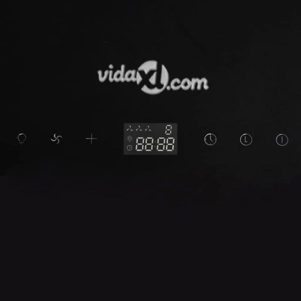 vidXL Exaustor com ecrã 600 mm vidro temperado preto