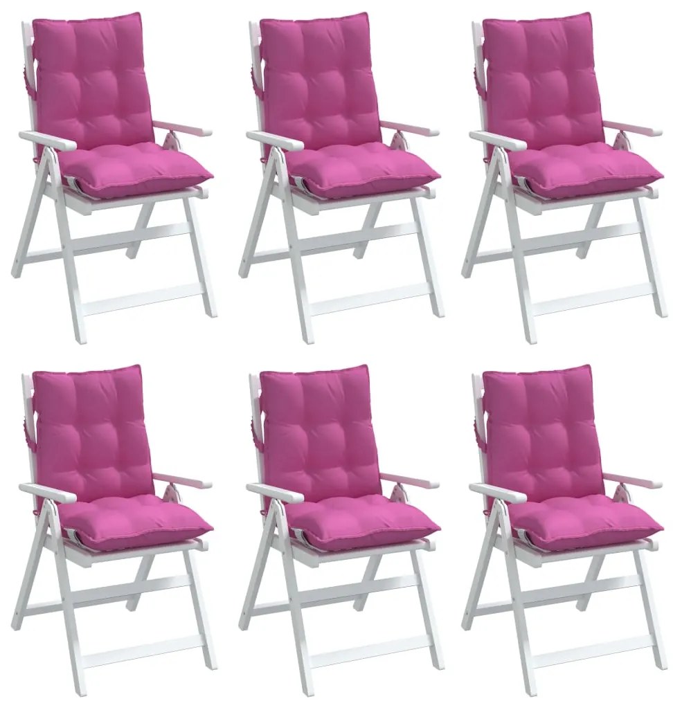 Almofadões cadeira encosto baixo 6 pcs tecido oxford rosa