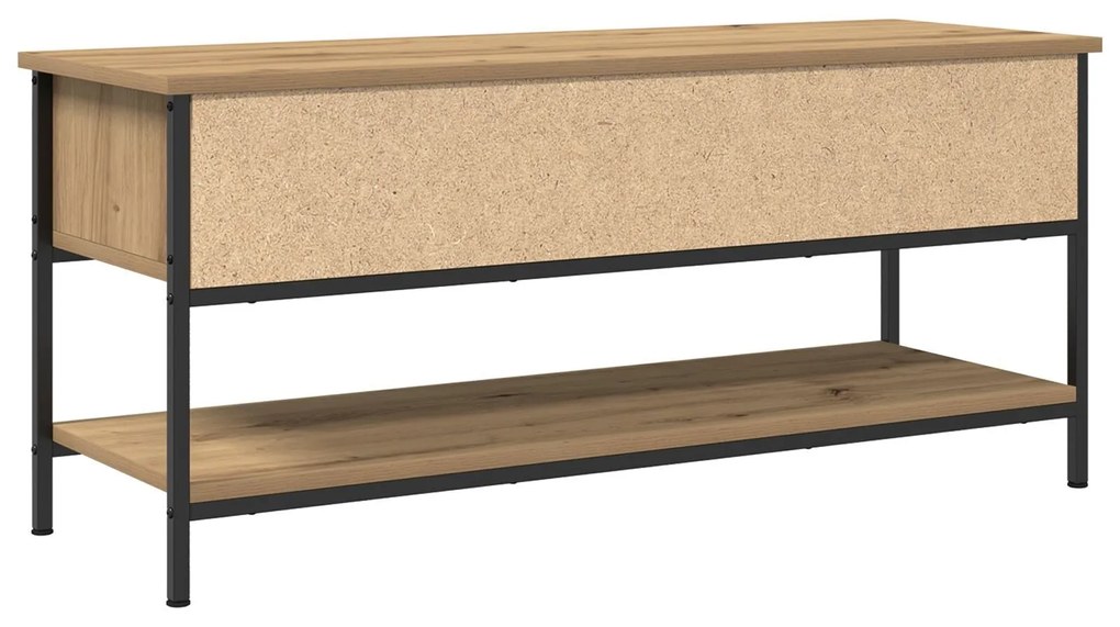 Estante de TV vidaXL Carvalho Artisan 100x35x45 cm Madeira e Aço