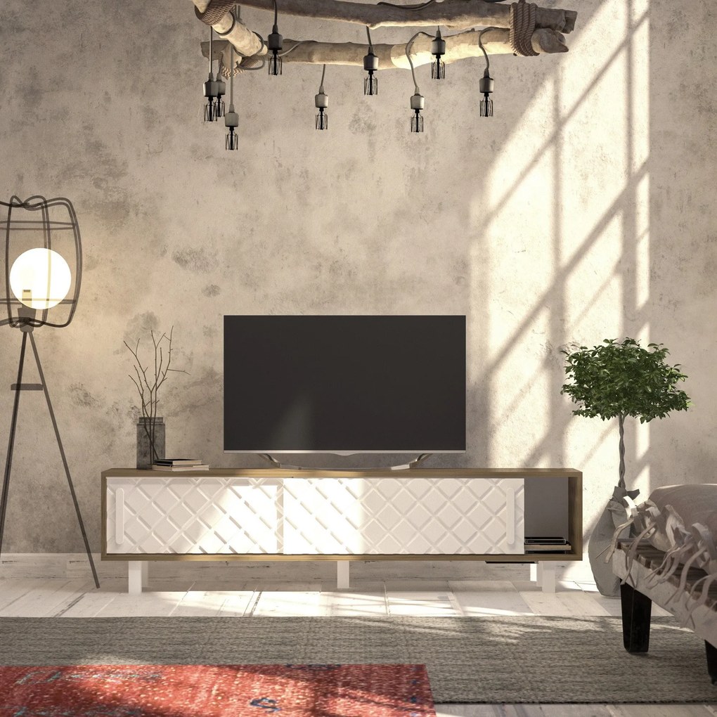 Móvel de TV Rob – Carvalho Branco – 180 cm x 48,2 cm x 35 cm
