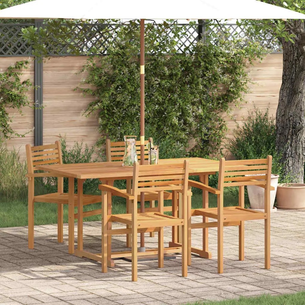 vidaXL Conjunto de Jantar para Jardim 5 pcs Castanho