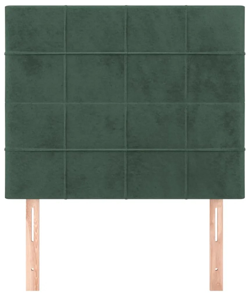 Cabeceira de cama 2 pcs veludo 80x5x78/88 cm verde-escuro