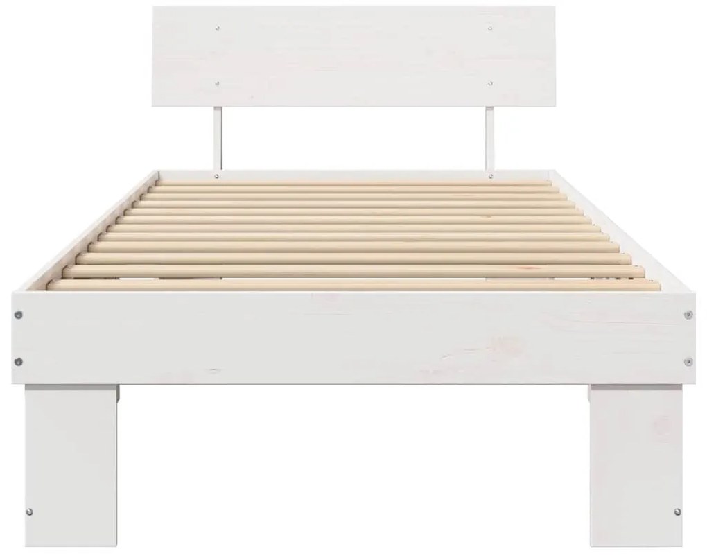 Estrutura da Cama com cabeceira Branco 100 x 200 cm