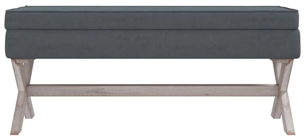 Banco de arrumação 110x45x49 cm veludo cinzento-escuro