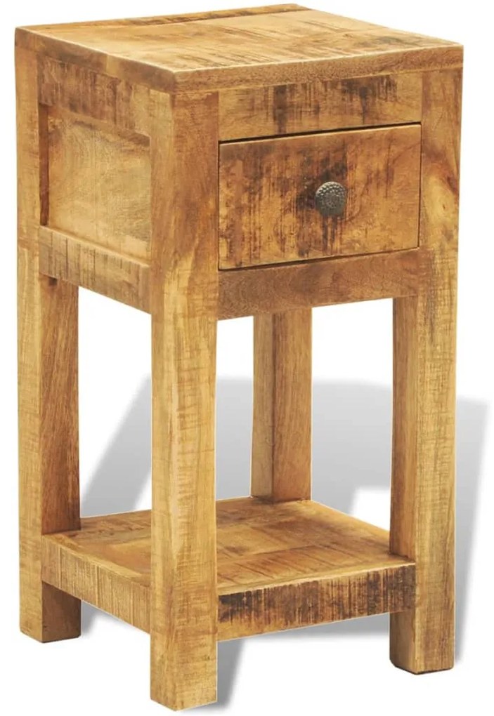 Mesa de cabeceira com 1 gaveta, madeira de mangueira maciça