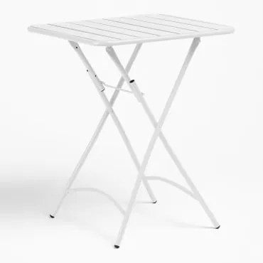 Mesa dobrável quadrada em aço (60x60 cm) Janti Branco - Sklum