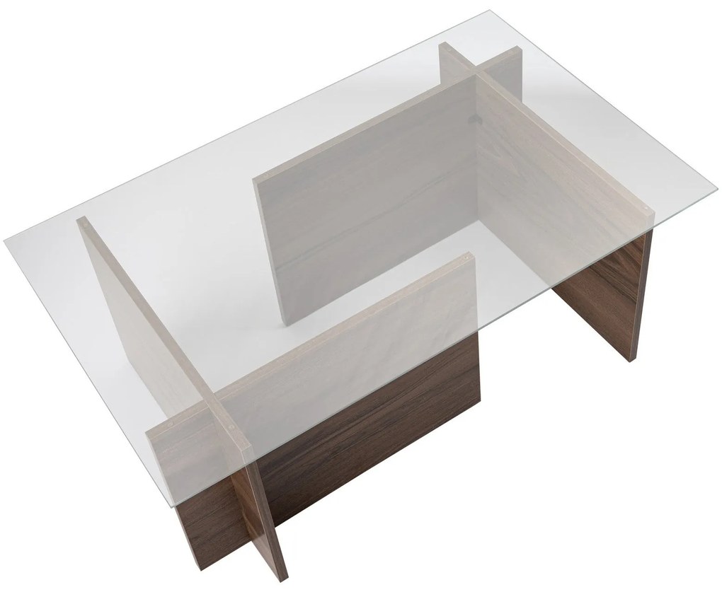 Mesa de Café Vetrino - Nogueira - 105cm x 40cm x 65cm