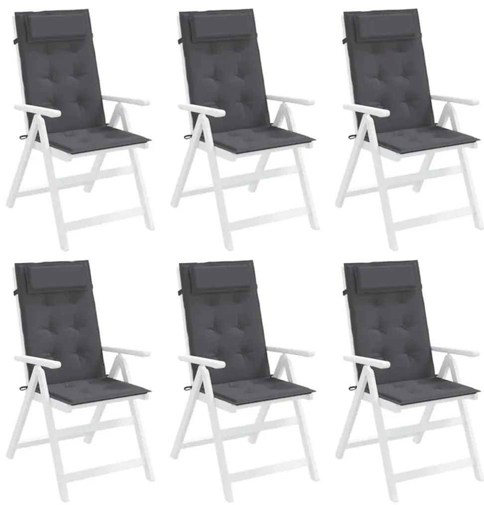 Almofadões p/ cadeira encosto alto 6pcs tecido oxford antracite