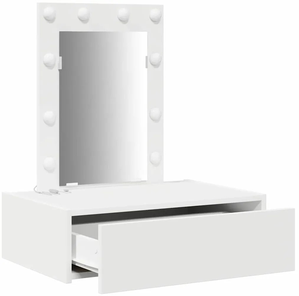Mesa de Toucador Suspensa com Luzes LED - Branca