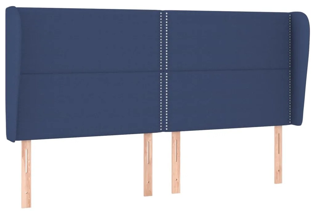 Cama com molas/colchão 200x200 cm tecido azul