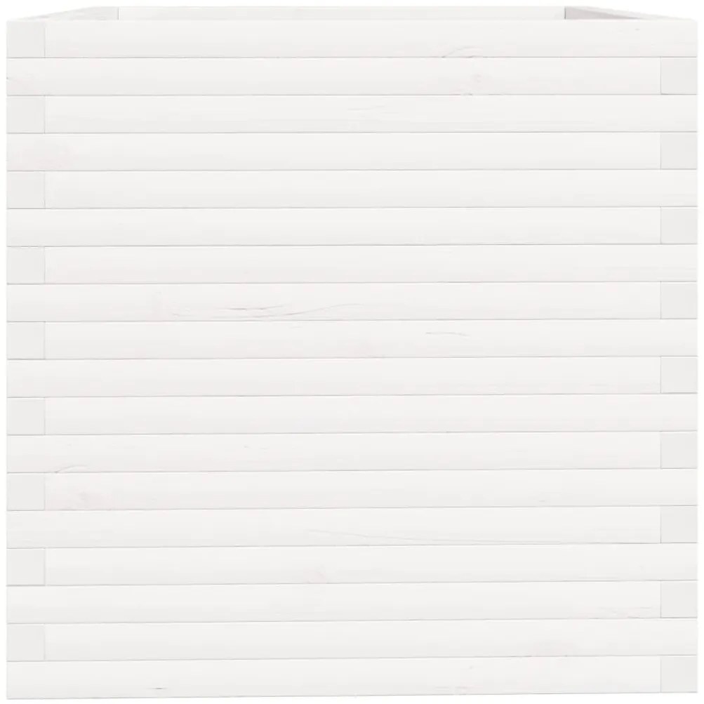 Vaso/floreira de jardim 70x70x72,5 cm pinho maciço branco