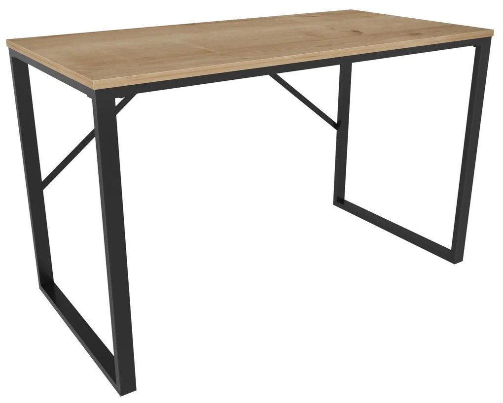 Secretária Layton – Preto e Carvalho – 120 cm x 60 cm x 74 cm