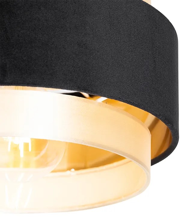 Candeeiro de teto moderno preto com dourado - Elif Moderno