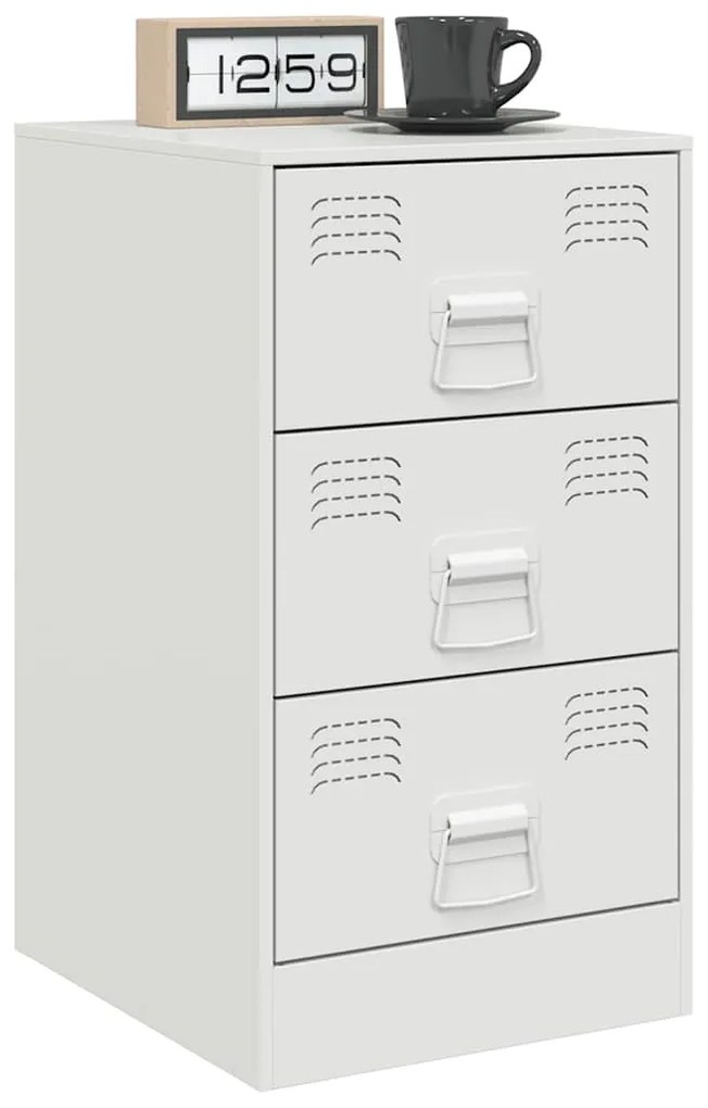 Mesa de cabeceira 34,5x39x62 cm aço branco