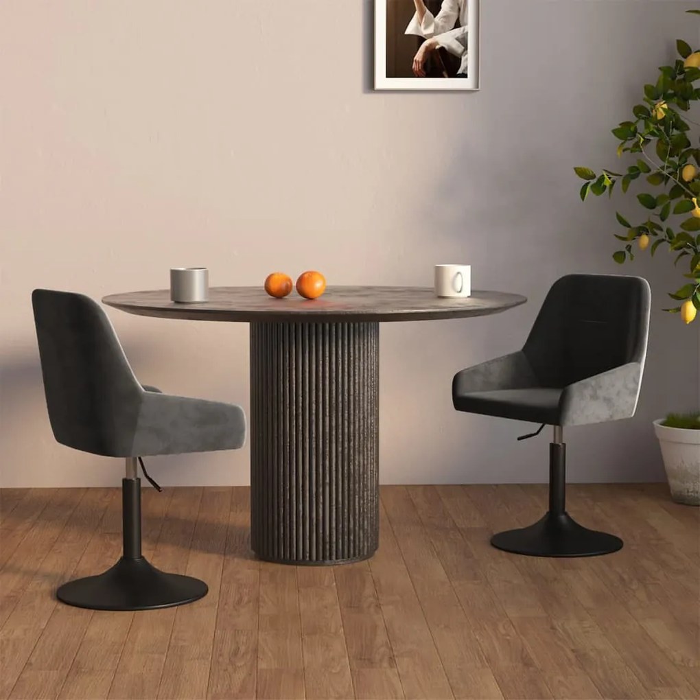 vidaXL Cadeiras de jantar giratórias 2 pcs veludo cinzento-escuro