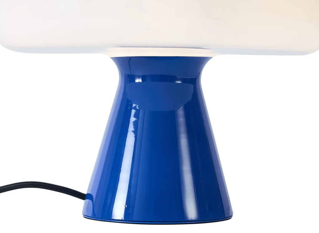 Candeeiro de Mesa Retro Azul com Branco - Knob Retro