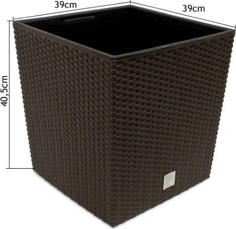 Conjunto 2 unidades Vaso Rato Low, 39 x 39 x 40,5 cm castanhos
