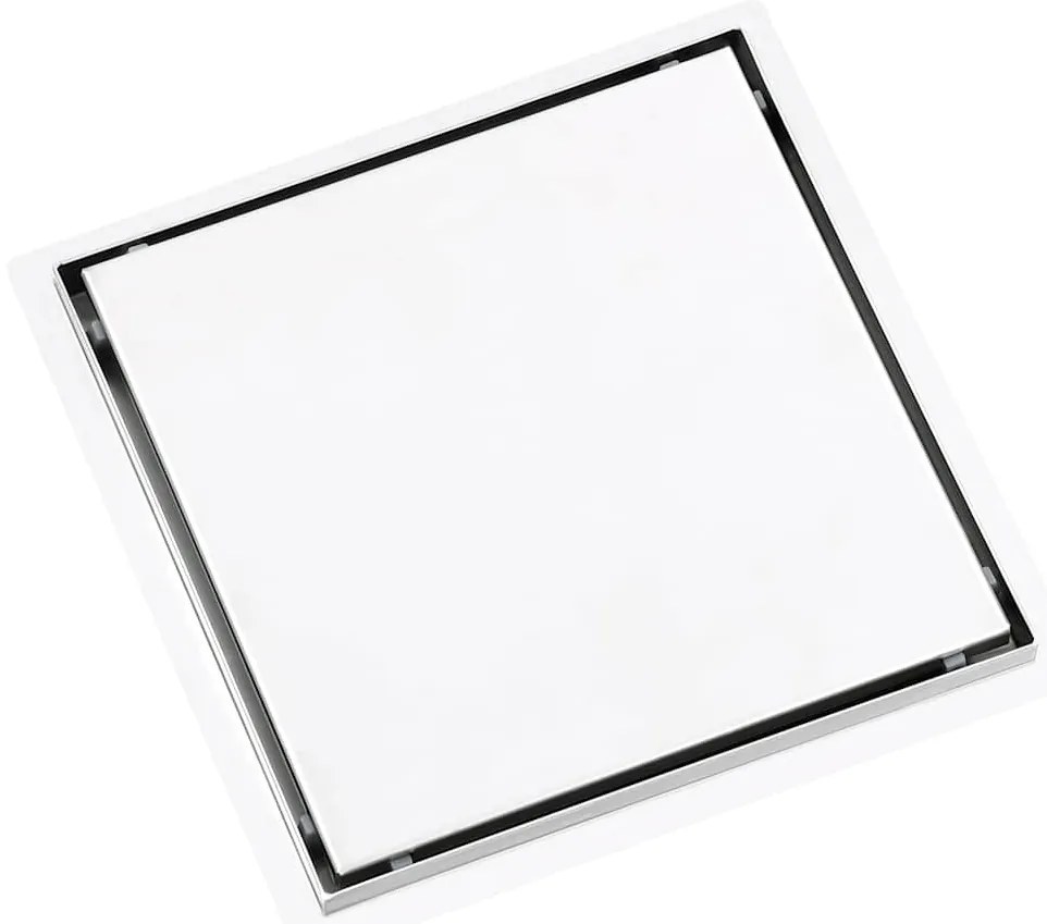 Ralo chuveiro tampa plana/inserção ladrilho 28x28 cm aço inox.