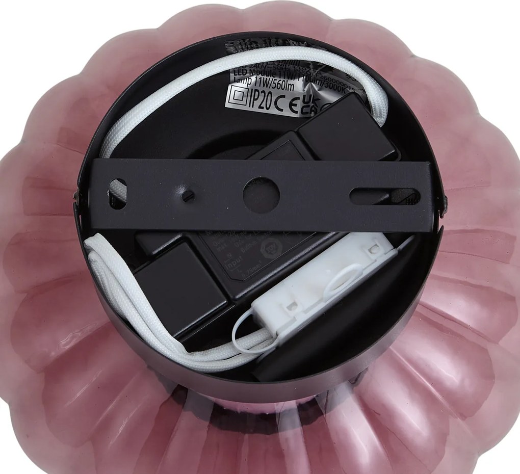 Plafon de Design Preto 18cm com Vidro Roxo Incl. LED Regulável em 3 Passos - Margherite