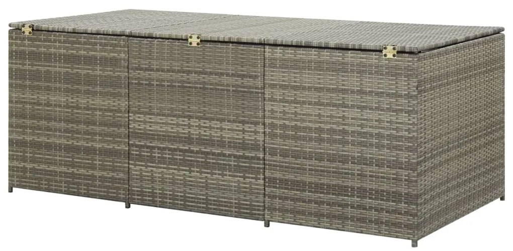 Caixa de arrumação para jardim 180x90x70 cm vime PE cinzento